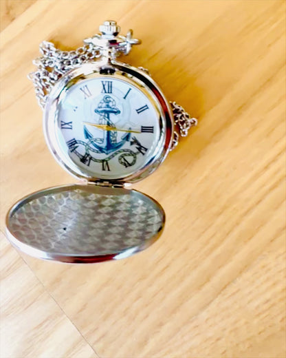 Reloj de Bolsillo "Ancla Dorada" - personalización para regalo con grabado