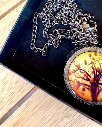 Reloj de Bolsillo "Árbol de la Vida" con Posibilidad de Grabado para regalo