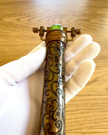 Caleidoscopio Vintage “Emerald Dreams”, 15 cm – hecho a mano, con opción de personalización mediante grabado para regalo