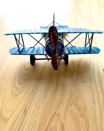 Modelo de avión metálico Blue Baron – retro, para regalo, con opción de grabado