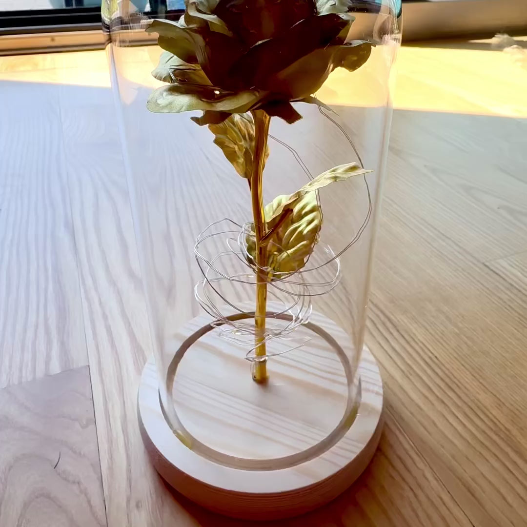 Lámpara nocturna Rosa LED con posibilidad de personalización con grabado, regalo romántico, altura 21,5 cm, luz suave, decoración ideal para el dormitorio