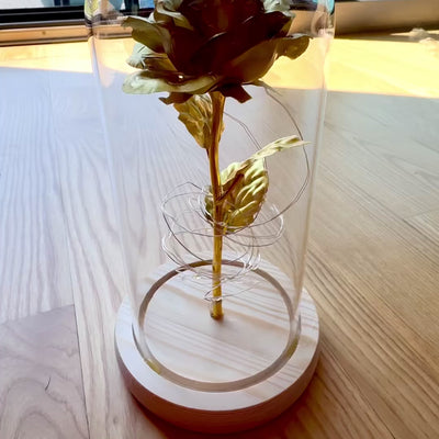 Lámpara nocturna Rosa LED con posibilidad de personalización con grabado, regalo romántico, altura 21,5 cm, luz suave, decoración ideal para el dormitorio