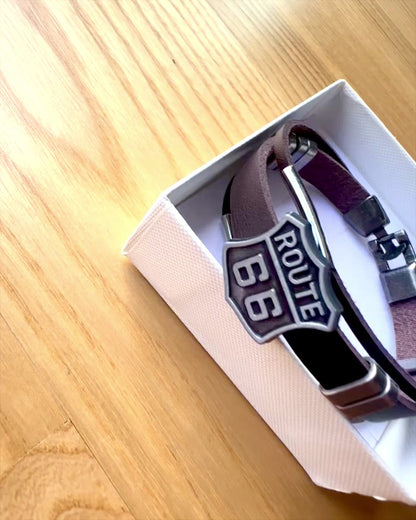 Pulsera del Viajero Ruta 66 - posibilidad de personalización con grabado