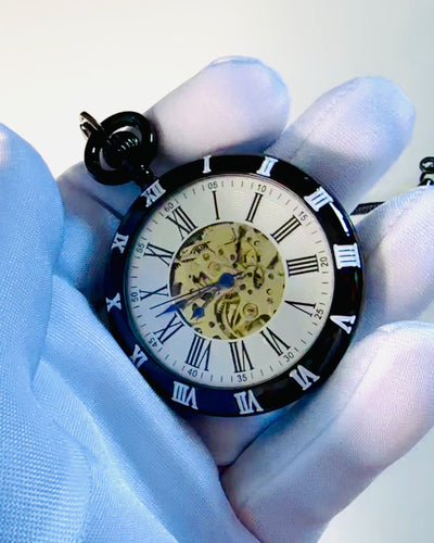 Reloj de Bolsillo Mecánico con Mecanismo Visible – Opción de Personalización