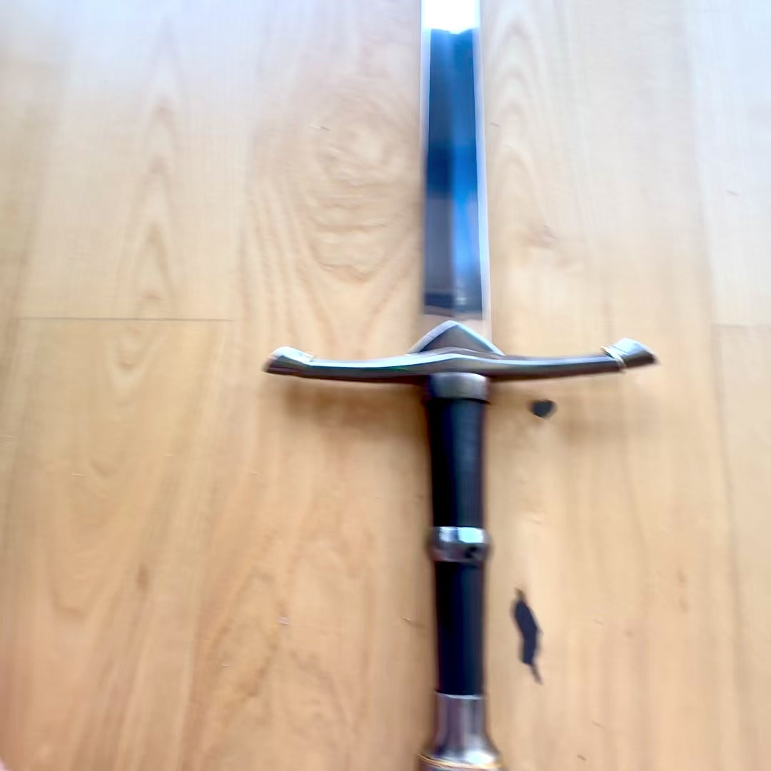 Espada de caballero de acero con vaina de 105 cm: elegante réplica de acero inoxidable con posibilidad de grabado