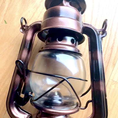 Lámpara de queroseno náutica retro DT245F con posibilidad de personalización con grabado, ideal para regalo, fabricada en vidrio y chapa, altura 19 cm, diseño marinero