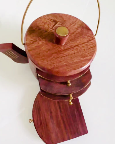 Retro Caja de Té de Madera con Opción de Grabado