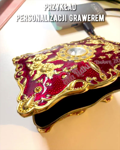 Caja, Organizador de Joyas en Estilo Vintage – Cajita de Tesoro Metálica con Elementos Decorativos