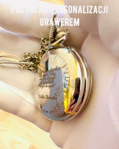 Reloj de Bolsillo Mecánico Clásico con Doble Tapa, Manual, Color Plateado