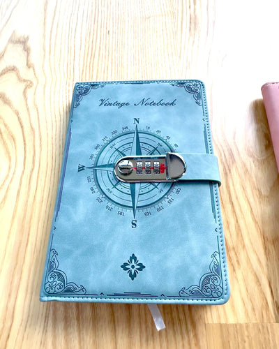 Cuaderno Secreto A5 Vintage con bloqueo de código - Elige Tu Estilo, personalización con grabado para regalo