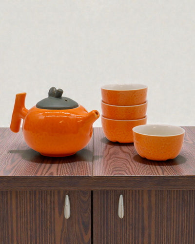 Naranja Jugosa – Juego de té con 4 tazas