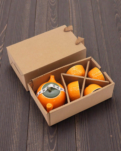 Naranja Jugosa – Juego de té con 4 tazas