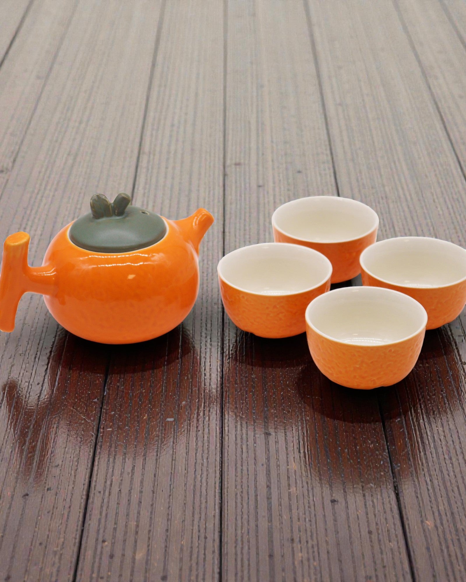 Naranja Jugosa – Juego de té con 4 tazas