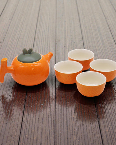 Naranja Jugosa – Juego de té con 4 tazas