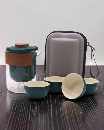 Expedición a la Montaña – Juego de té de viaje con 4 tazas