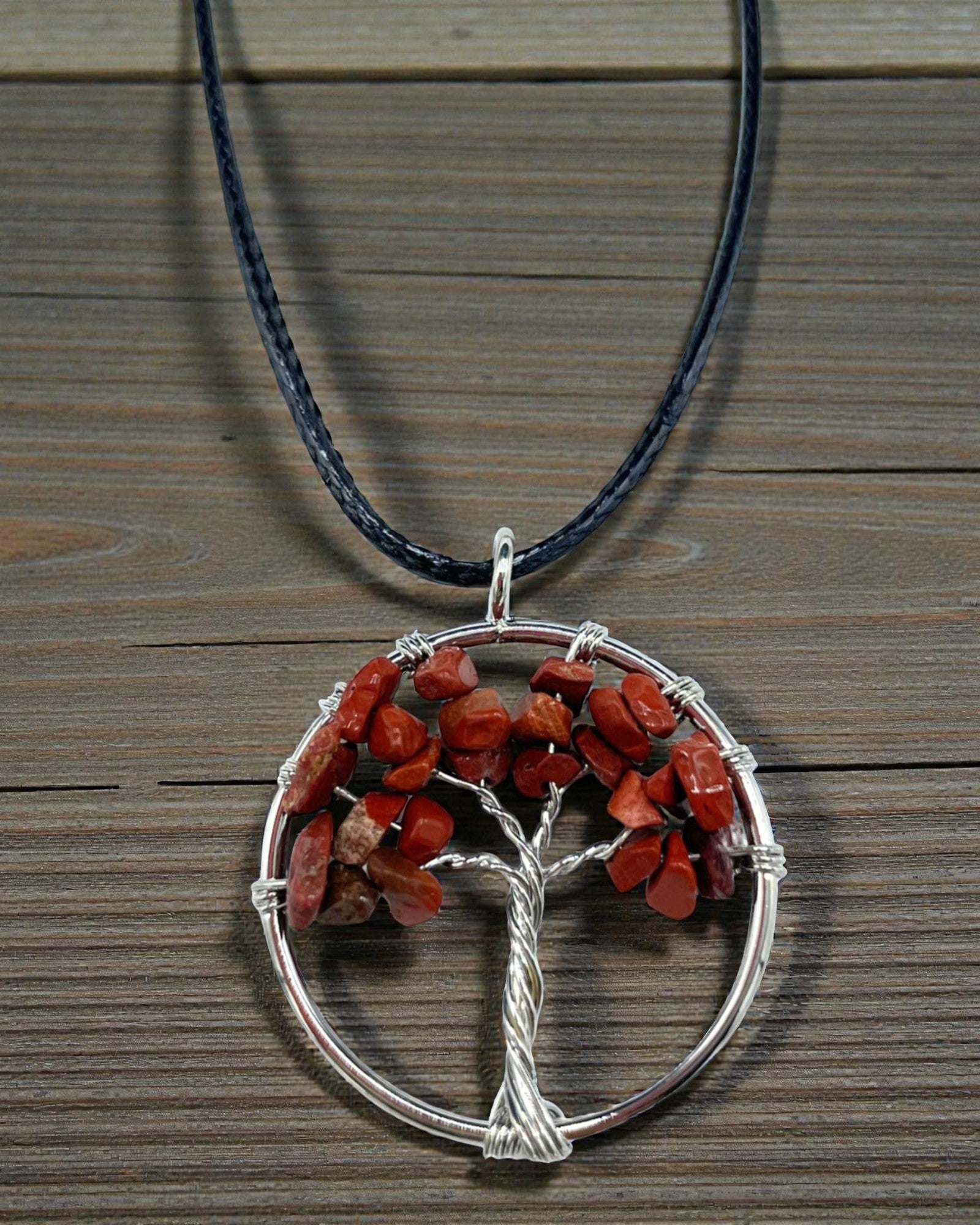 Collar Árbol de la Vida Fuerza y Estabilidad – Jaspe rojo