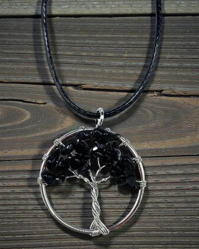 Collar Árbol de la Vida Fuerza y Protección – Ágata negra