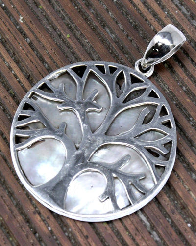 Colgante de plata Árbol de la Vida 30 mm – Mother of Pearl Pure Light