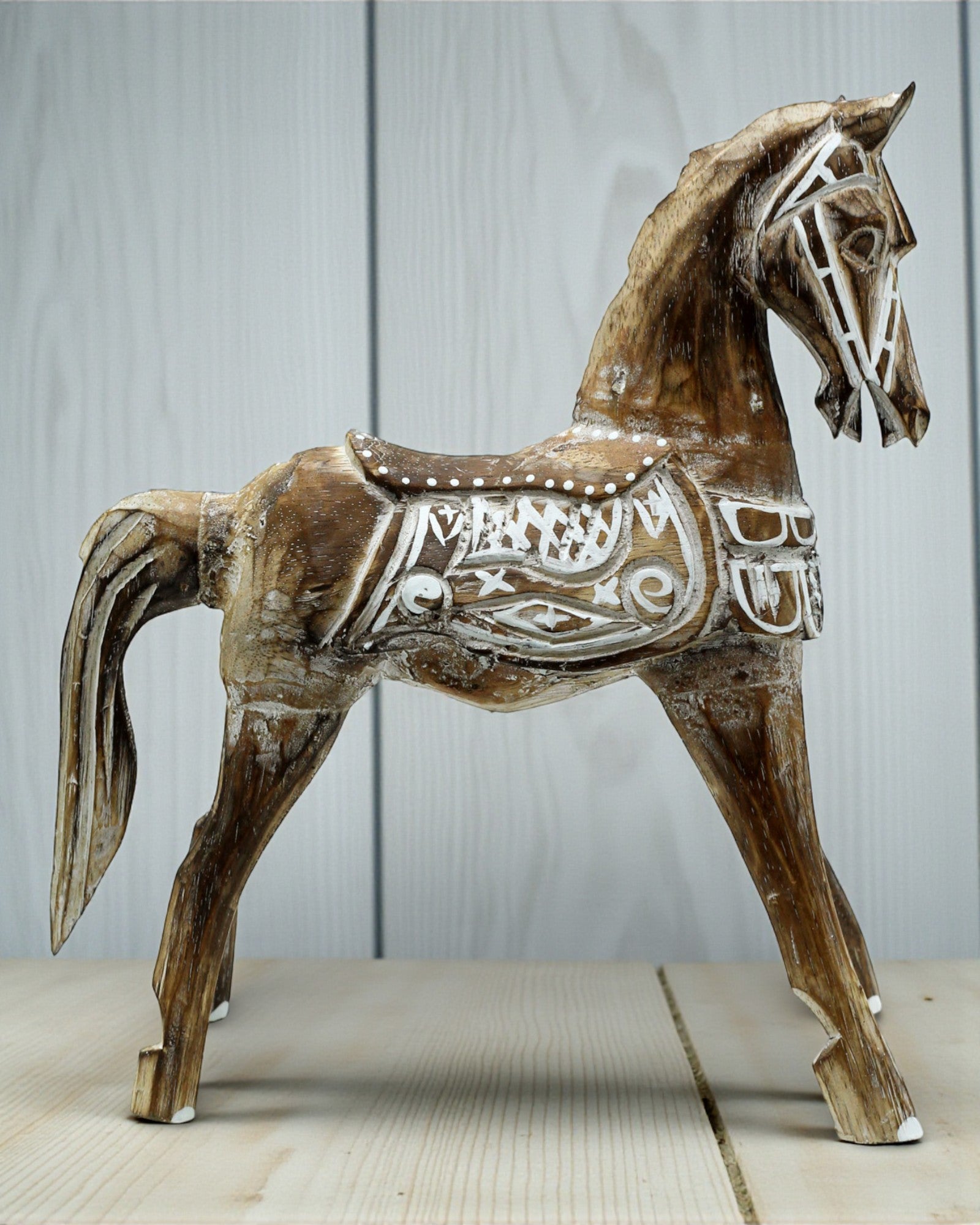 Caballo antiguo mediano 25 cm – Escultura oriental clásica