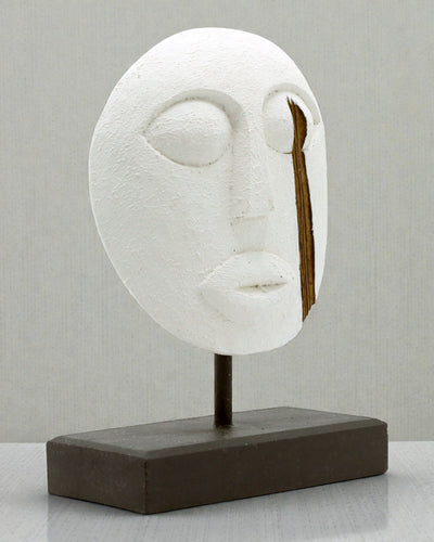 Máscara timorense Guardián de los Ancestros 27x20 cm – Blanca