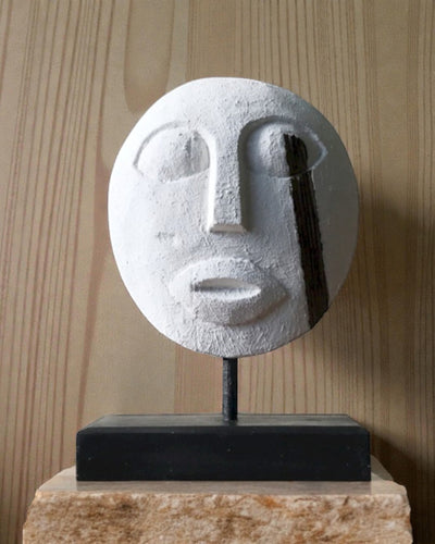 Máscara timorense Guardián de los Ancestros 27x20 cm – Blanca