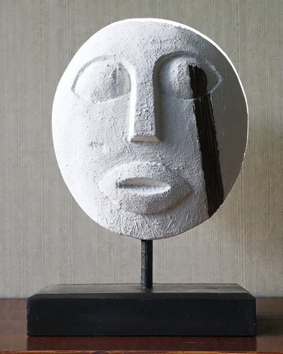 Máscara timorense Guardián de los Ancestros 27x20 cm – Blanca