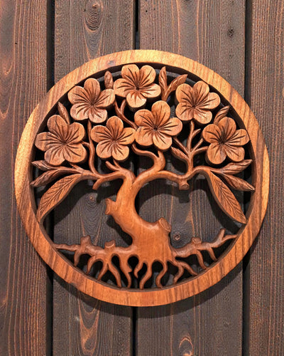 Panel decorativo de pared – Árbol de la Vida Plumeria 40 cm