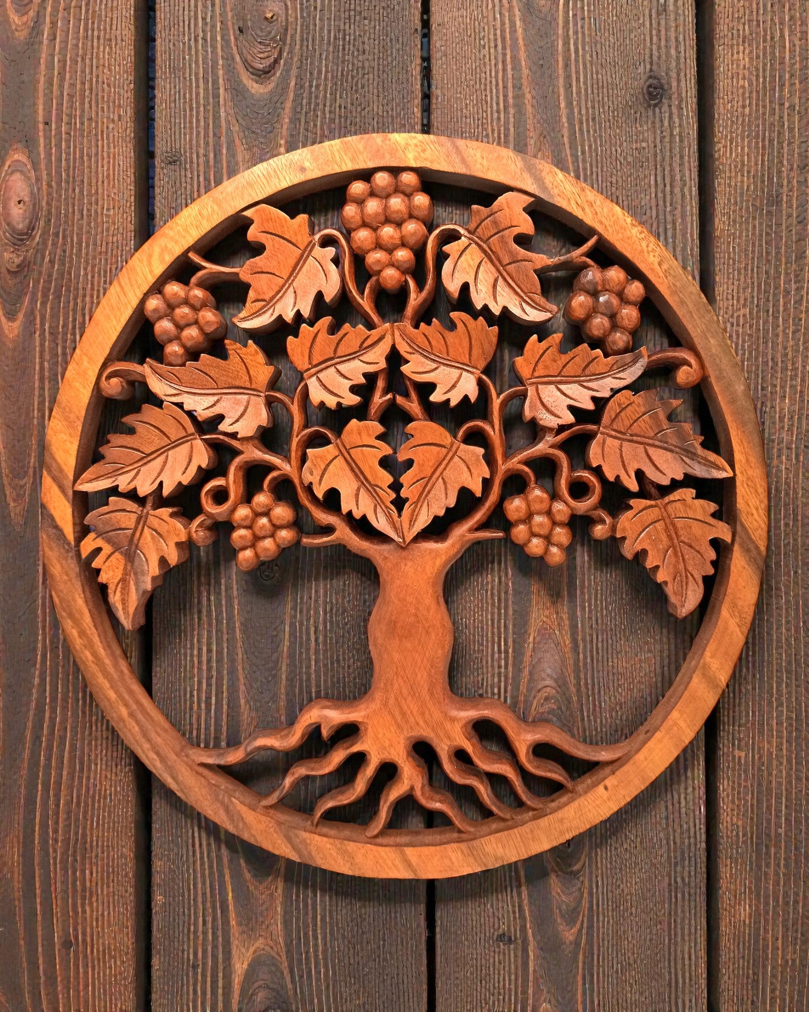Panel Decorativo de Pared – Árbol de la Vida Uvas 40 cm