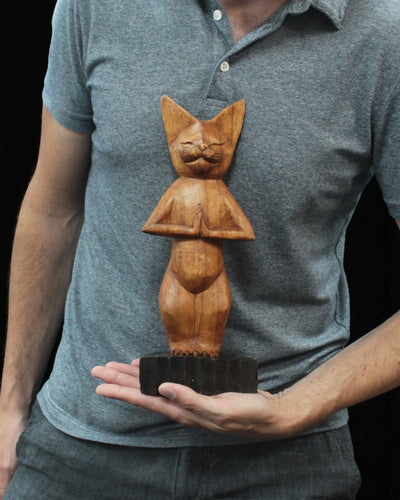 Escultura de Gato – Yoga 1 Postura de Pie 30 cm